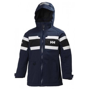 Mörkblå Jr Salt Jacket, Helly Hansen