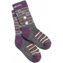 Violet/Amaranth Romb Stripe Fotis Kids Woolterry Socks, Didriksons